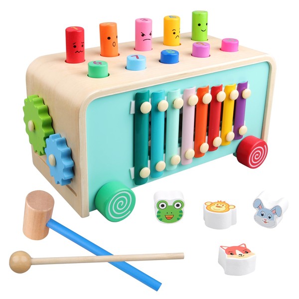 LAAVII Montessori Hammering Pounding Toy for Baby Boys Girls 3