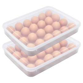 Whkvnng 2 Pack Deviled Egg Trays,Stackable Plastic Egg Holder for 48 Eggs,Clear Egg Storage Containers for Fridge,Keep Fresh,Easter,Thanksgiving Party Kitchen Supplies
