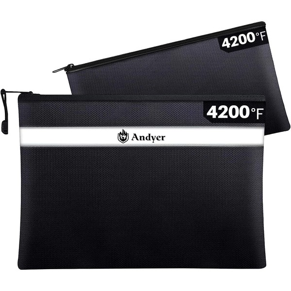 andyer Andyer Fireproof Document Bag with Money Bag - 2