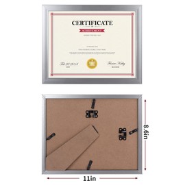 Giftgarden 8.5x11 Picture Frame Silver Set of 12, Multi Modern 8.5 x 11 Frames Bulk for Award Certificate Document Diploma, Wall or Tabletop Display