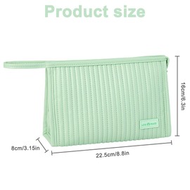 YASYU Makeup Bag Travel Cosmetic Organizer Bag Zipper Pouch Toiletry Bags for Women and Girls (Light Green)