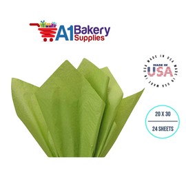 Tissue Paper Squares, Bulk 24 Sheets, Premium Gift Wrap and Art Supplies for Birthdays, Holidays, or Presents by A1BakerySupplies, Small 20 Inch x 30 Inch (Oasis Green)