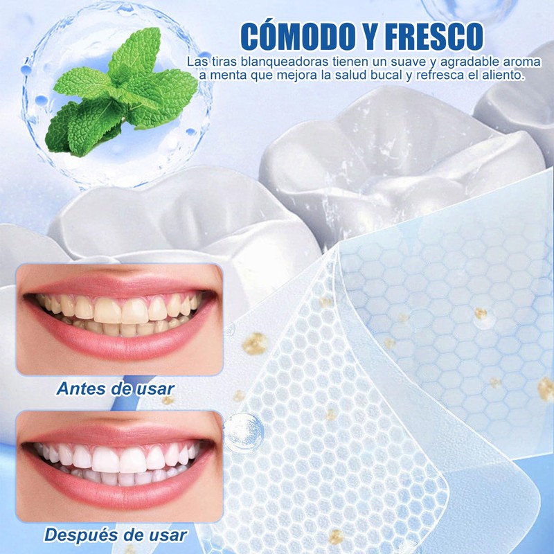 15Pares-30 Tiras Tiras Blanqueadoras De Dientes, Limpia los Dientes Efectivamente