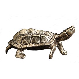 DMtse Chinese Feng Shui Brass Mini Mascot Turtle Statue Figurines Sculpture Collectibles of Good Health Good Lucky for Long Life Lucky Gift