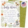 Woodland Baby Shower Invitations with Owl and Forest Animals. Set