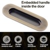 2 Pack Sliding Door Handles, Rectangular Recessed Sliding Door Handles