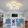 Dalouguan Ceiling Fan with Lights Remote Control, White Flower Ceiling