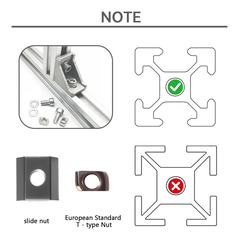 Mounting Material Angle Fixing, Aluminium Profile 20 x 20 and