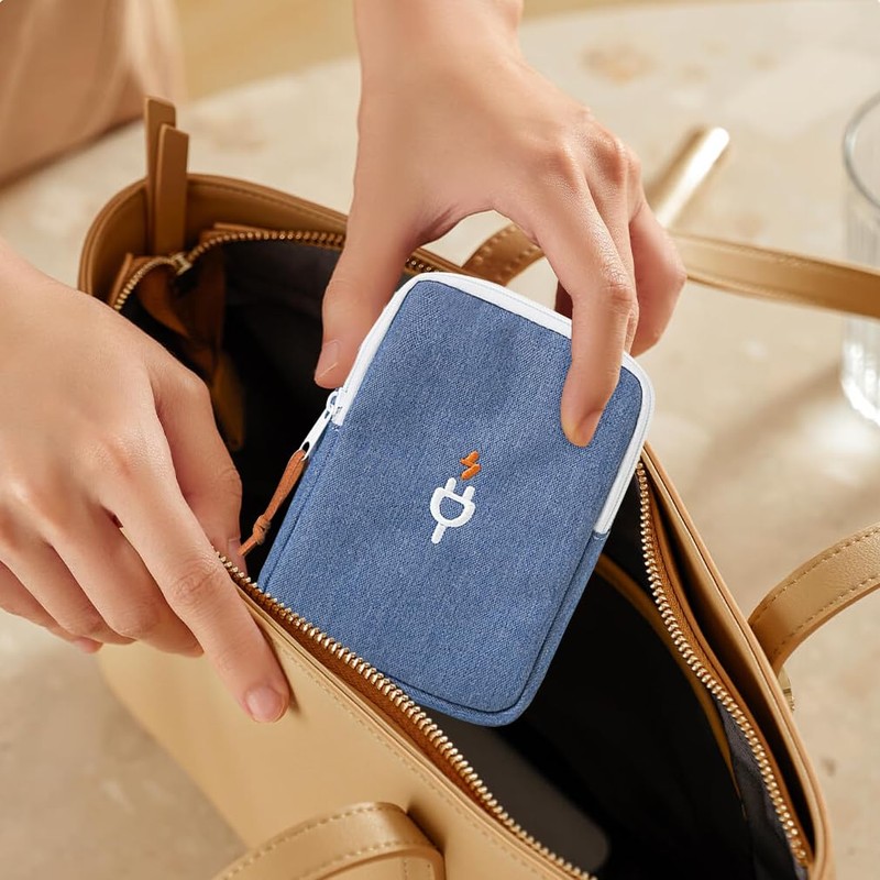 iSuperb コード・ケーブルオーガナイザー ACアダプタ用ポーチ デジタル機器収納ケース PC周辺小物収納 アクセサリーケース マウス収納 汎用ポーチ モバイルバッテリー用 収納