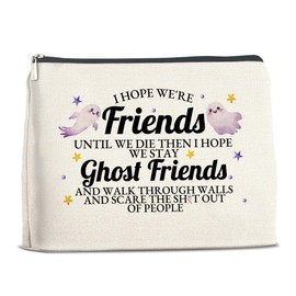 YeleY Funny Friend Makeup Bag Gifts, Friendship Gift for Female Friend Bestie Soul Sister BFF, Best Friend Cosmetic Bag Friendship Zipper Pouch