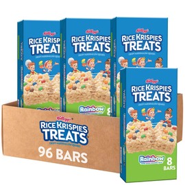 RICE KRISPIES TREATS Rice Krispies Treats Marshmallow Snack Bars, Kids Snacks, School Lunch, Rainbow (12 Boxes, 96 Bars)