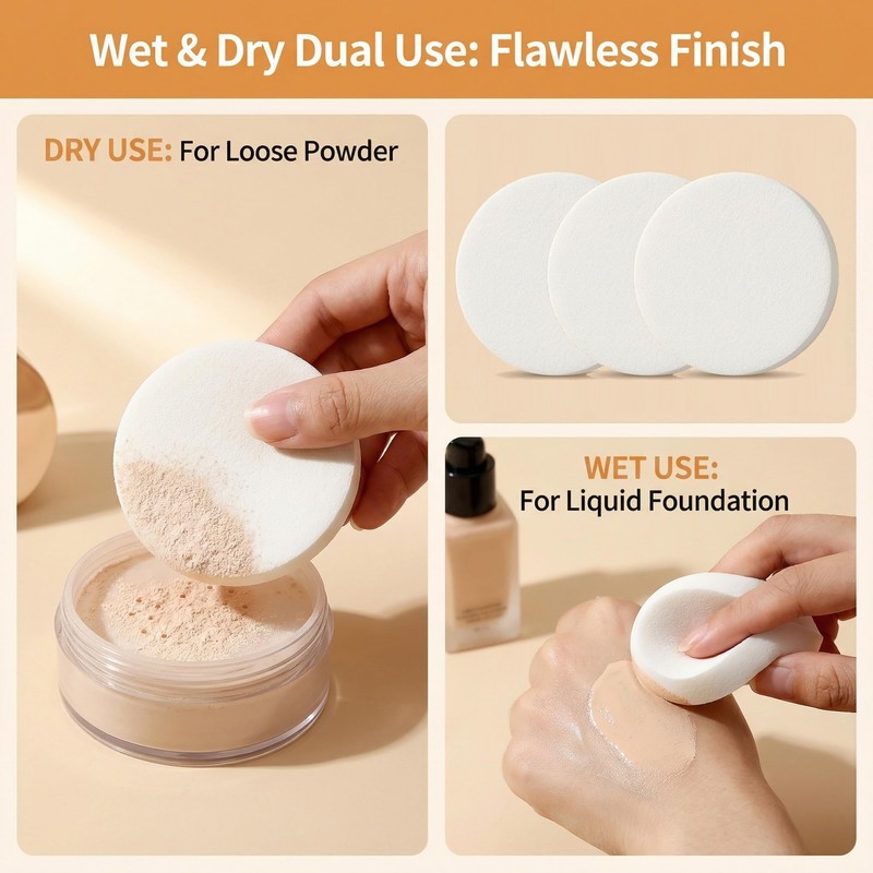6 PCS White Large Makeup Blender Cosmetic Eye Face Foundation