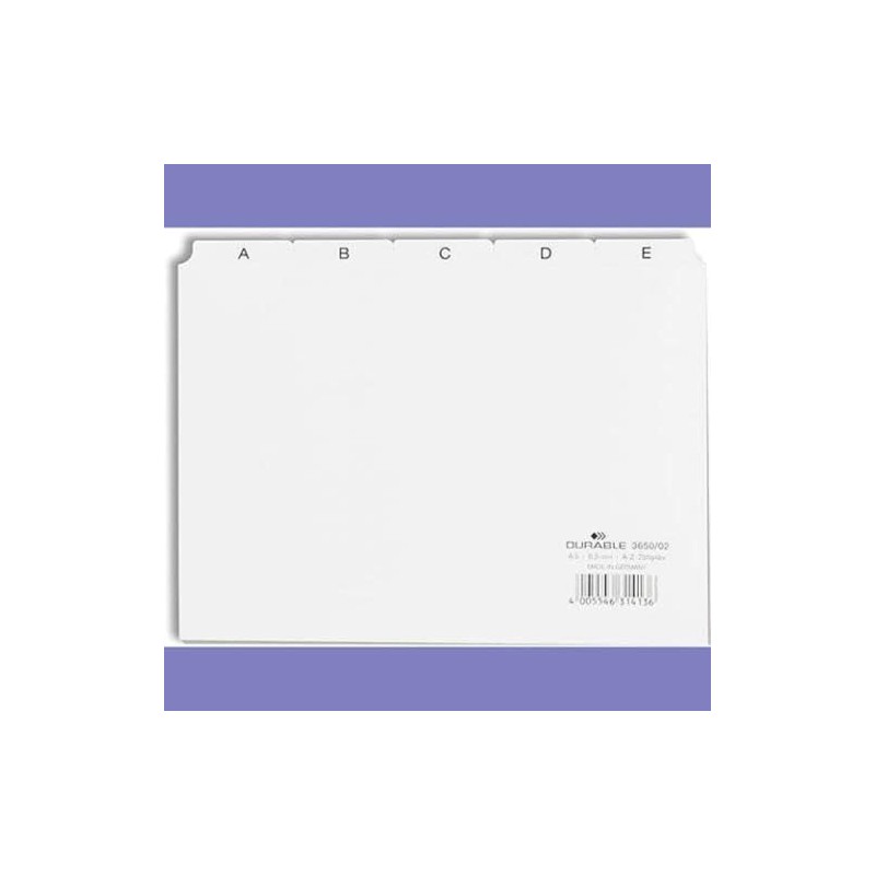 Durable A5 Index Card Set | Includes Printed A-Z Tabs
