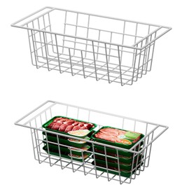 SANNO Chest Freezer Baskets Organizer, Deep Freezer Baskets Bin Sturdy Metal Wire freezer storage Organizer for Home Kitchen,16.5in