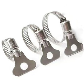 QINALO 15 pcs Mixed Pack 304 Stainless Steel Hose Clamps, Adjustable Thumb Screw Key Type Clamps, (6-12mm, 13-19mm, 18-32mm,5 pcs each), Great for plumbing, automotive and mechanical applications