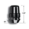 Gorilla Automotive 71631NBC Acorn Black Chrome Wheel Locks (12mm x