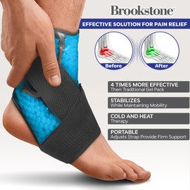 Brookstone Ankle Wrap Gel Beads Hot and Cold Foot Ice Pack Wrap Plantar Fasciitis Relief, Sprained Ankles, Plantar Fasciitis Ice Pack, Freeze Sleeve Ankle Support