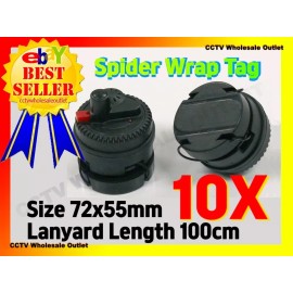 Unbranded/Generic SECURITY BIG SPIDER WRAP HARD TAG 10 PC CHECKPOINT® COMPATIBLE 8.2MHZ BLACK