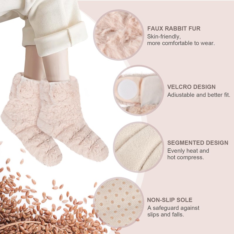 Microwavable Feet Booties for Discomfort Reduction, Heating Foot Warmer for