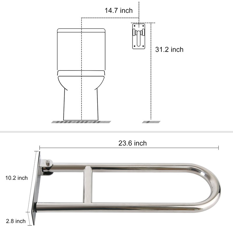 Grab Bars for Toilet Grab bar 304 Stainless Steel Foldable