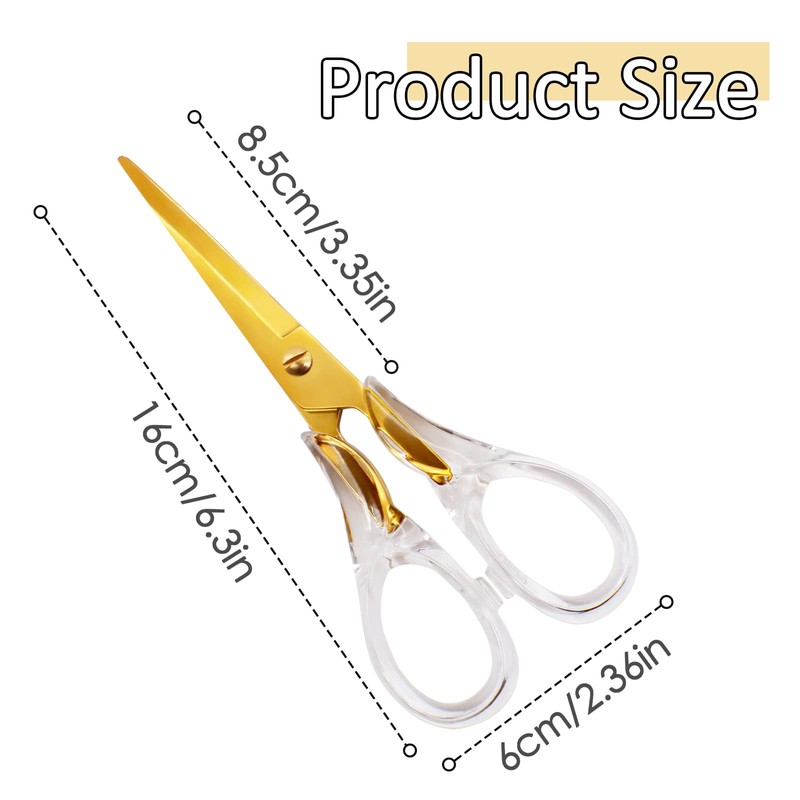 Acrylic Scissors, Stylish Gold Scissors Cute Stainless Steel Scissors with