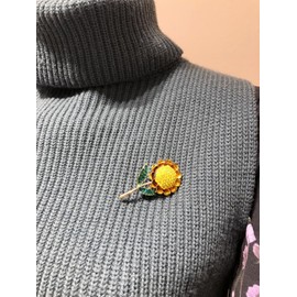 GFM® Sunflower Rhinestone Brooch Christmas Mother's Day Birthday Valentine's Day, Metal