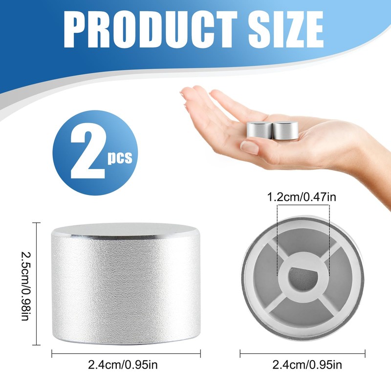 2 PCS 6MM Satin Steel Spare Universal Dimmer Knob, Light