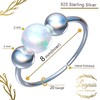 Silver Helix Hoop - Tiny 3mm White Opal Handmade 925
