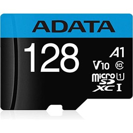 ADATA 128 GB Tarjeta de Memoria Micro SDXC con Adaptador Color Negro con Azul A1 (Clase 10)