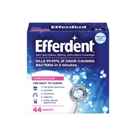 Efferdent Denture Cleanser Tablets, Complete Clean, Cleanser for Retainer and Dental Appliances, 44 Count, (Pack of 2)