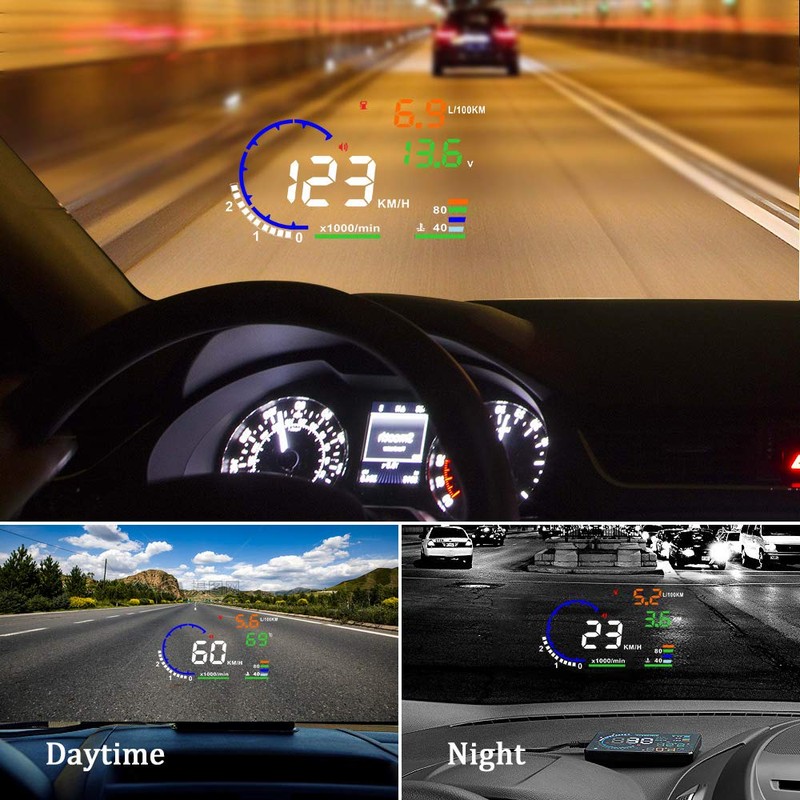 Arestech 5.5 inches A8 OBD2 Windshield HUD Head Up Display