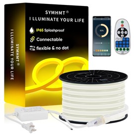 Neon Led AC 110-120V LED NEON Light Strip, Phone APP or Remote Control/Music Sync/Flexible/Waterproof/Dimmable/Multi-Modes LED Rope Light (Yellow, 5m/16.4ft)