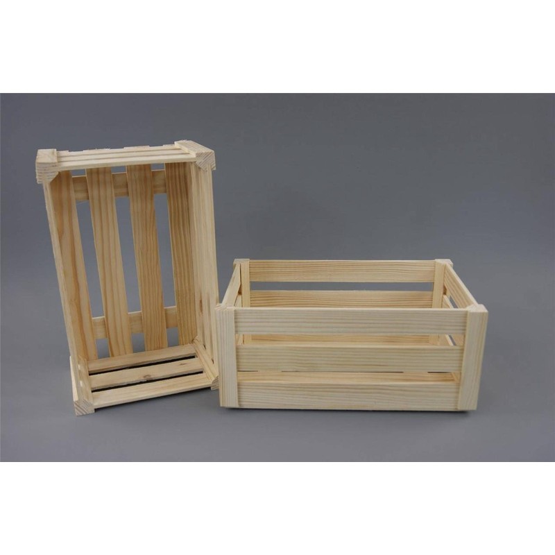 WOODEN CRATE PLAIN WOOD DECOUPAGE BIG MAKE IT VINTAGE (PD31)
