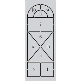 Hopscotch Stencil Plastic 108" x 40" Template for Daycares and Schools Establish Outdoor or Indoor Exercise Spots 1.5MM Bendable Thick and Reusable 2 Pieces Made in The USA by Marketing Holders