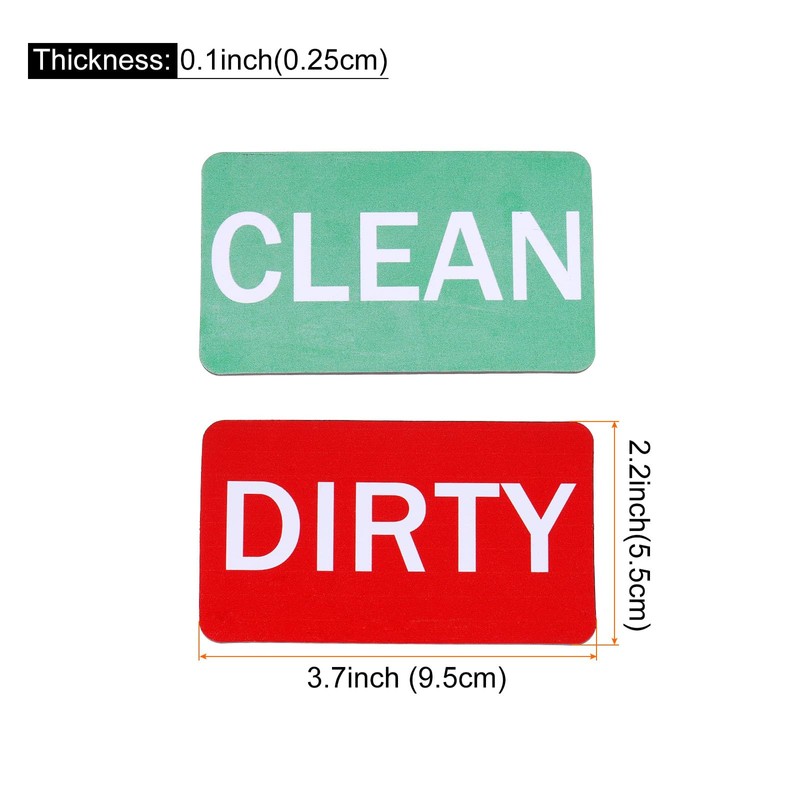 sourcing map Dishwasher Magnet Clean Dirty Sign Rectangle Red-Green Version,