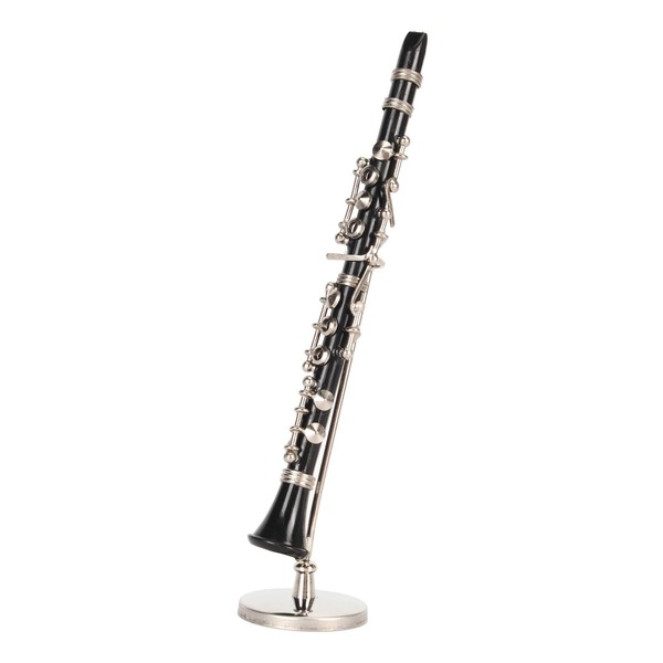 Black Miniature Clarinet, Miniature Clarinet Model, Toy with Stand and