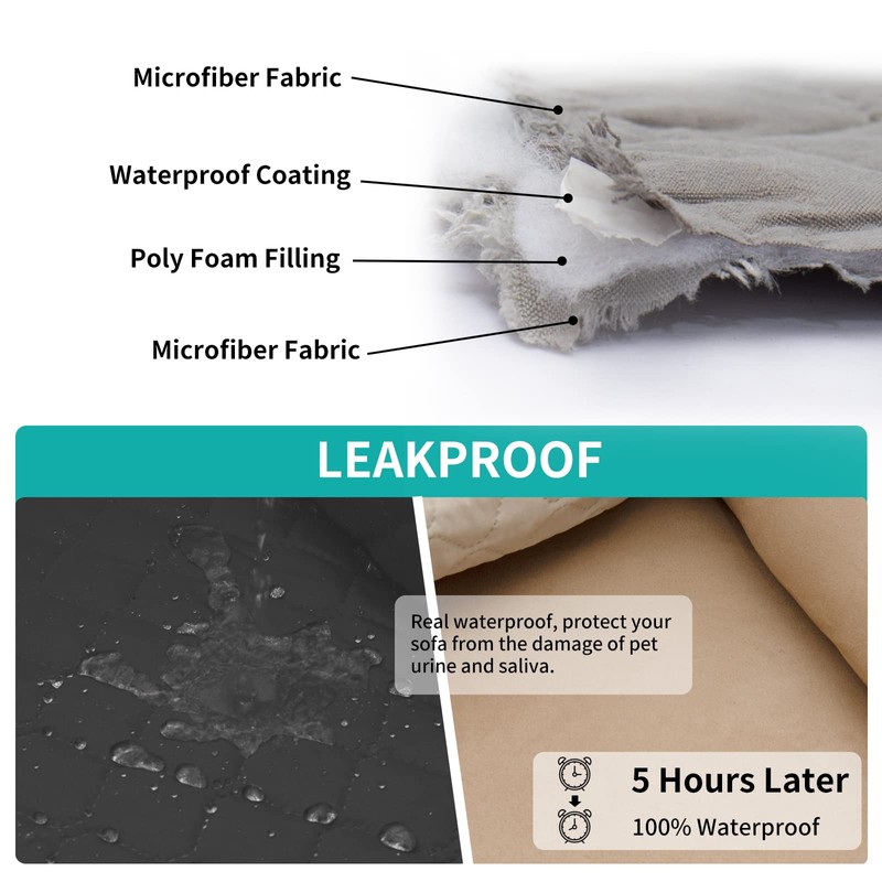 Easy-Going Waterproof Recliner Sofa Cover with Pocket, 1-Piece Reversible Couch