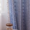 Deeprove Denim Blue Boho Curtain 63 inches Length for Living
