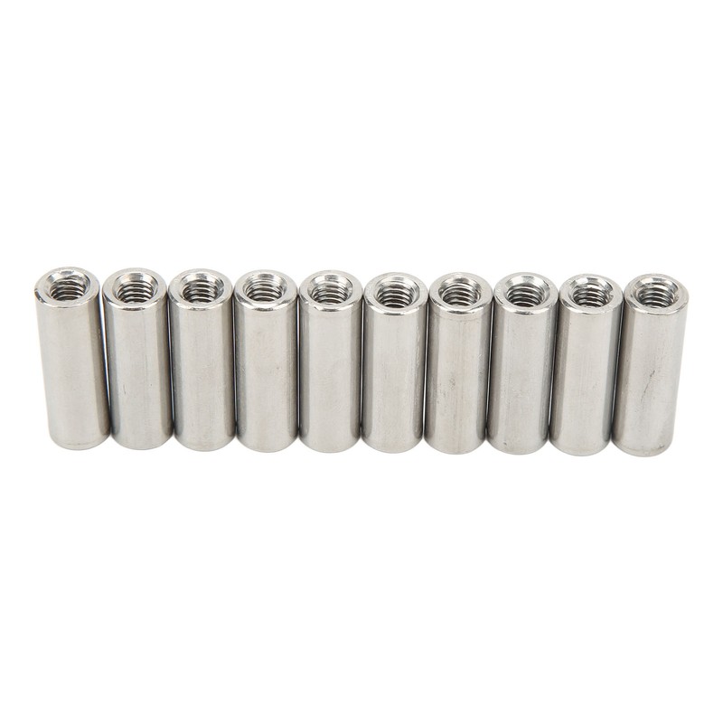 20Pcs M6 Female Thread Coupling Nut Practical Rustproof Stainless Steel