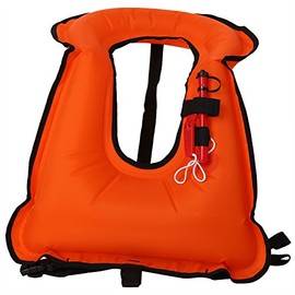 Dilwe Chaleco Salvavidas, Natación Inflable Snorkel Chaleco de navegación Adulto Deportes acuáticos Serie clásica Chaleco(Adult-Orange)