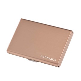 EASTNIGHTS RFID Credit Card Holder Metal Wallet Slim Credit Card Case Protector Business Card Holder for Men or Women, rose gold, Modern
