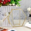 JUXYES Set of 2 Hexagon Wall Hanging Photo Frame, Golden