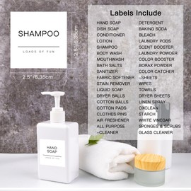 HVSWLY Laundry Labels for Jars,36PCS Laundry Stickers Labels for Containers,Minimalist Bathroom and Laundry Room Labels(White)