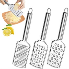 Heanvmyss Edelstahl Käsereibe Zitronenreibe,3 Stück Microcut Gemüsereibe Grob,Kleine Zester Reibe,Raspeln und Hobeln,Gemüseschneider,Küchenraspel für Knoblauch Ingwer,Muskatnuss,Schokolade