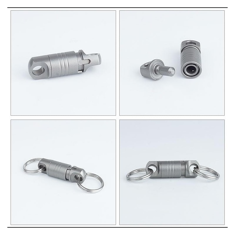 Prendre PR-BUK21L Keychain, Titanium Alloy, With Lock, Separated, Keyring, Detachable,