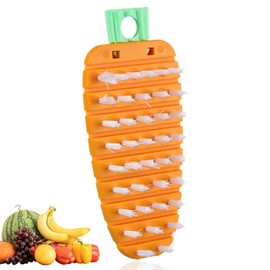 Vegetable Scrubber, Potato Scrubbing Brush Carrot Shape Hanging Vegetable Brush Fruit Brush for Vegetable for Potato(Orange)