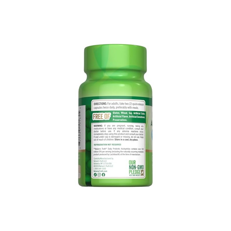 Natures Truth Probiotic Acidophilus 500 Million, 100 Count