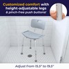 Drive Medical RTL12202KDR Shower Chair with Back, Adjustable Stool with