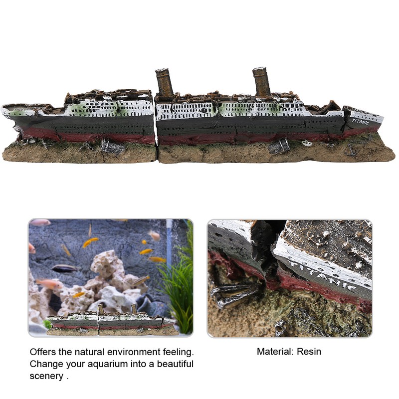 Titanic Lost Wrecked Boat Ship Aquarium Decoration Ornament wreck ornaments