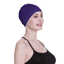 FocusCare - Gorra de dormir para pérdida de cabello para mujeres quimioterapia, púrpura (Purple-B), One Size